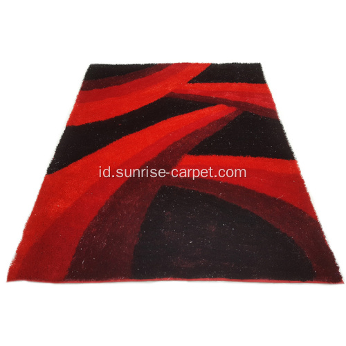 100% Polyester Silk Shaggy Carpet dengan pola 1200D